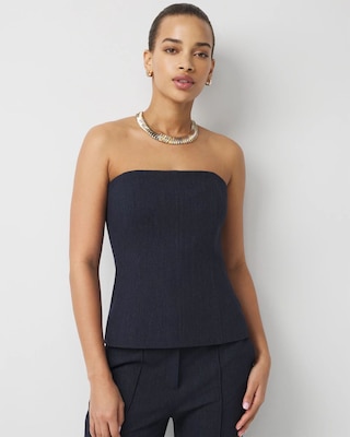Denim-Look Bustier | White House Black Market